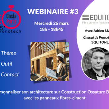 45′ Chronotech – Personnaliser son architecture sur COB avec les panneaux fibres-ciment EQUITONE