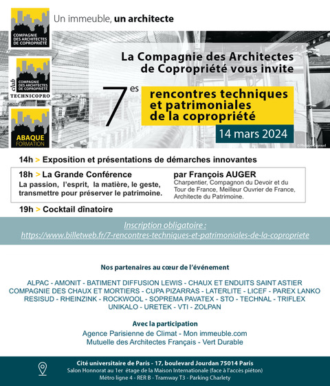 Rencontres Techniques et Patrimoniales de la Compagnie des Architectes de Copropriété